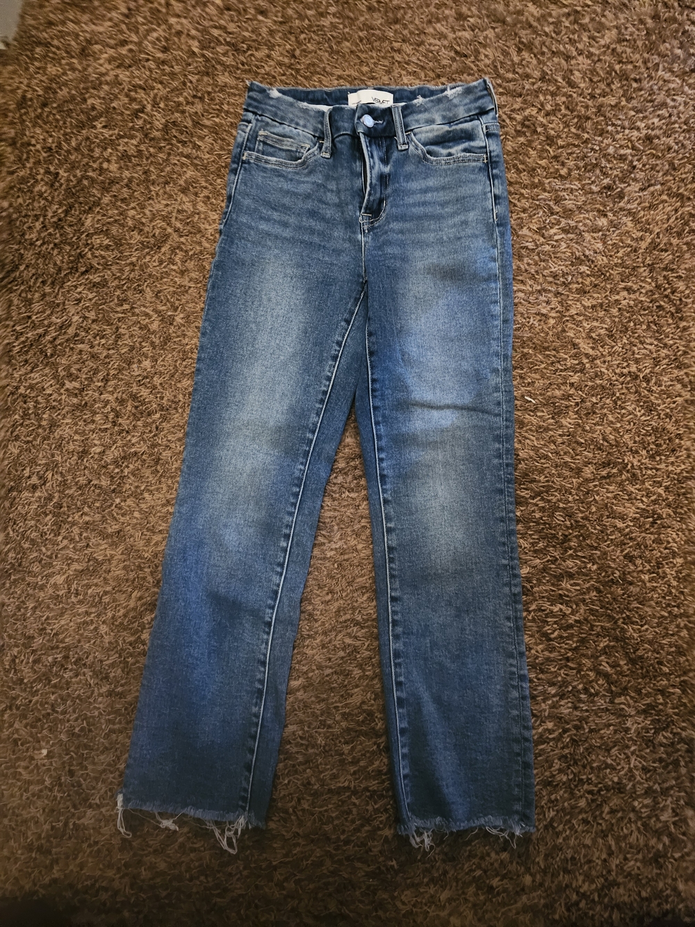 High-Rise Straight Leg Jeans in Medium Blue